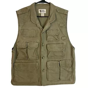 Trail Design Men's Green Canvas Hunting Vest, Size M 8 Pockets Outside, 10 in - Picture 1 of 11