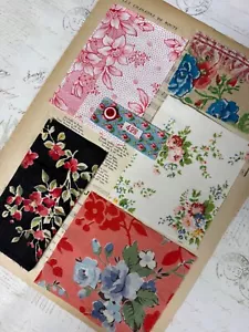 LOVELY Antique/Vintage French floral fabric scraps inspiration bundle - Picture 1 of 7