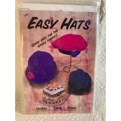 Timber Lane Press Kids and Women Men Easy Hats Pattern #701 - Image 1 of 4