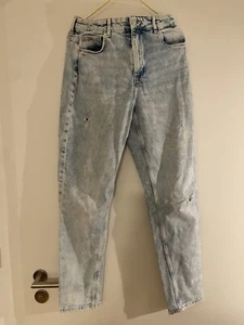 H&M Sommer-Jeans Gr. 158 Relaxed High Waist helles Denim - Bild 1 von 4