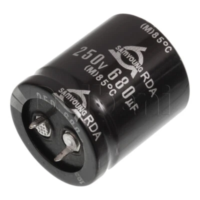 Condensador a presión Samyoung 250V 680uF 30x35mm 85C Foto 1 de 2