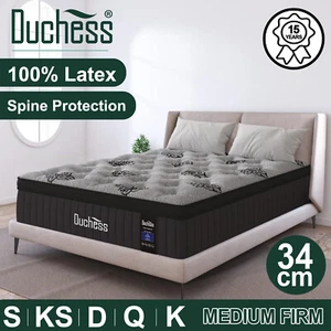 Duchess Mattress Bed Queen Pocket Spring Latex Foam Medium Firm 34cm ALL SIZE - Picture 1 of 17