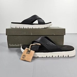 Timberland Mens Sliders Black 6.5 UK Piermont Cross Band Sandals A13V8 - Picture 1 of 11