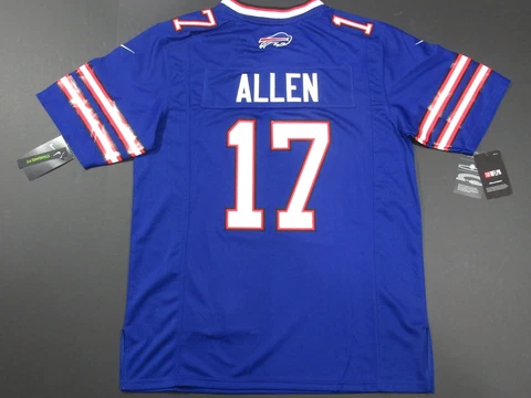NWT Josh Allen #17 Buffalo Bills Game Men's Jersey Blue Cover