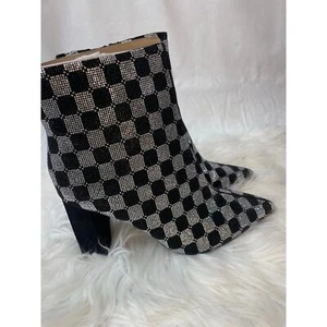 NEU Atemberaubende Damen Silber Schwarz Glitzer Spitz zulaufend Stiefel 10 M Macy's $ 120 - Bild 1 von 10