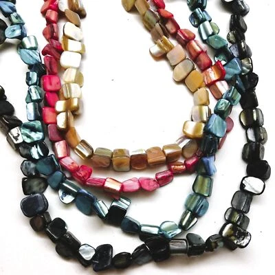 Perles coquillage d'eau douce teinté 8*17 mm - Photo 1/4