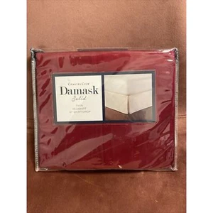 Charter Club Damask Solid Bed Skirt 16" Drop Red Twin - Picture 1 of 3