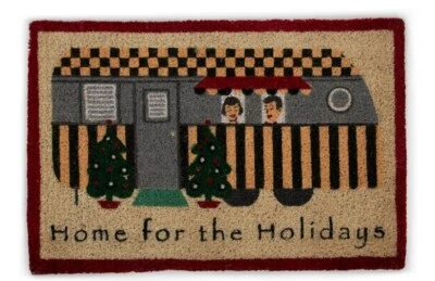 Mackenzie Childs Праздничный Автодом/Дом Для... Коврик для Входа в Койру НОВЫЙ!! СНЯТ С ПРОИЗВОДСТВА - Изображение 1 из 4