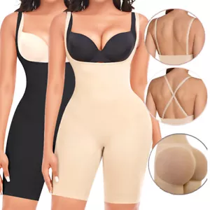 Women Tummy Control Sculpting Body Shaper Bodysuit Seamless Thigh Slimmer Shorts - Picture 1 of 25