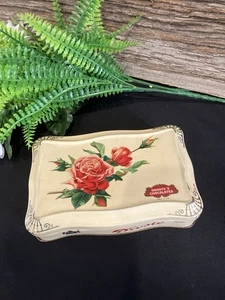 Vintage Droste's Haarlem Holland Chocolates Bonbons Metal Candy Tin/Box Roses - Picture 1 of 11