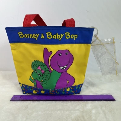 Vtg. 1992 BARNEY & BABY BOP 9”  Bag/Tote Vinyl  - Image 1 of 4