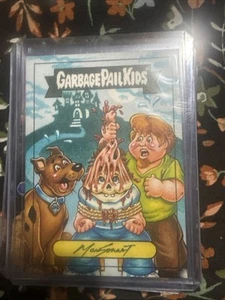 Late To School Garbage Pail Kids Sketch John Ziggy Monserrat Scooby Doo Shaggy - Picture 1 of 2