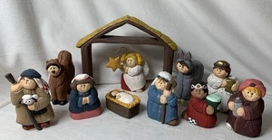 Eddie Walker Midwest Of Cannon Falls 10 Piece Set Nativity Scene with Stable - Picture 1 of 22