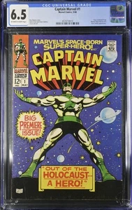 Captain Marvel #1 (Marvel Comics 5/68) CGC 6.5 Big Premiere Issue Roy Thomas - Picture 1 of 2