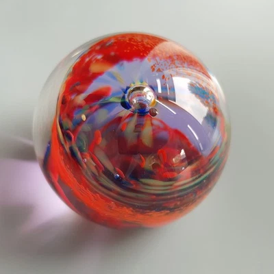 Caithness Glass Rainbow Gem Red C28003 paperweight art Scotland vintage 6cm blue - Image 1 of 4