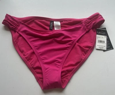 Ralph Lauren Womens Tab Shirred Side Bikini Bottom Size 14 - Image 1 of 4