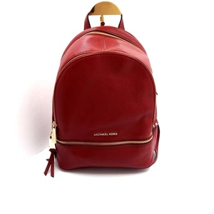 Michael Kors, Rhea Medium Leather Backpack, Maroon, 37-08 - Picture 1 of 16