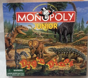 1998 Monopoly Junior Dig'n Dinos Board Game Parker Brothers Complete Vintage - Picture 1 of 10
