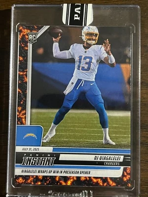 2025-26 Panini Instant NFL #4 DJ Uiagalelei Los Angeles Chargers RC MAGMA 1/1 - Image 1 of 2