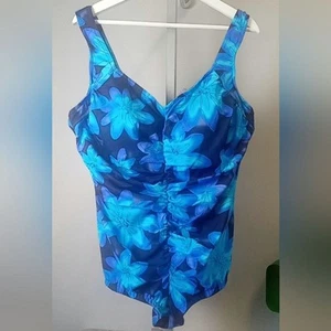 Damen Größe 24 W Badeanzug Bademode Blau Einteiler Badeanzug Resort Reise - Bild 1 von 9