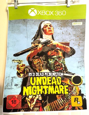 2010 Red Dead Redemption Undead Nightmare 24 x 17 宣传海报哑光饰面罕见 — 第 1/4 张图片