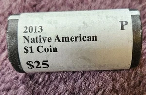 2013 P Native American Original U.S. Mint Wrapped Roll of 25 Dollar Coins - Picture 1 of 1