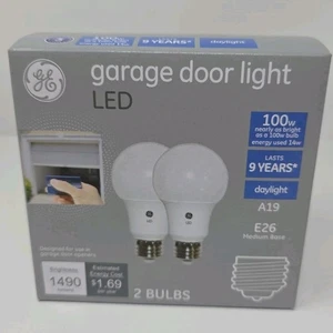 Garage Door Light GE LED 100 watt A19 E26 Medium Base (daylight) - Set of 2 - Picture 1 of 8