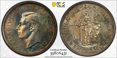 Sudáfrica 1947 Jorge VI chelín graduación profesional PR 66. 2.600 Vintage. Foto 1 de 4