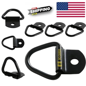 DC Cargo V-Rings 4-Pack Alloy Steel Heavy Duty Tie-Downs 1000 lbs Capacity Black - Picture 1 of 11