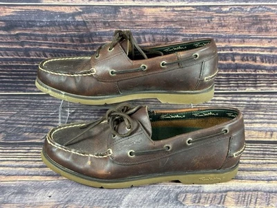 Thom Mcan Mens Boat Shoes Brown Leather Moc Toe Lace Up Low Top US 8 - Image 1 of 4