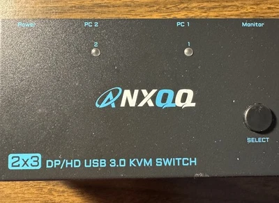 ANXQQ KVM203DH 2X3 DP/HD USB 3.0 KVM Switch 3 Monitors 2 Computers NWOB - Image 1 of 4