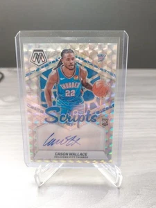 Cason Wallace 2023-24 Mosaic Scripts Autograph Silver Prizm Rookie Auto Thunder - Picture 1 of 6