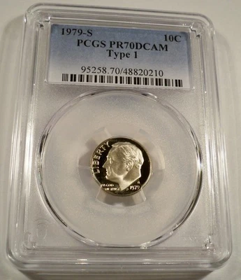 1979-S 10c PCGS PR70DCAM TYPE 1 ROOSEVELT DIME PROOF DEEP CAMEO PR 70 DC - Image 1 of 4
