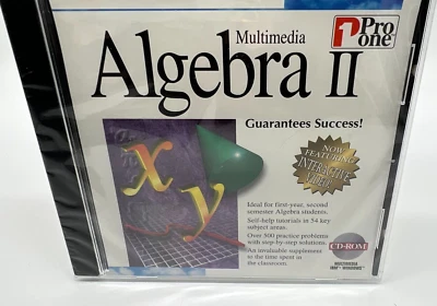 Pro One Mathematics Algebra II High School Math CD-ROM Windows New Sealed - Image 1 of 2