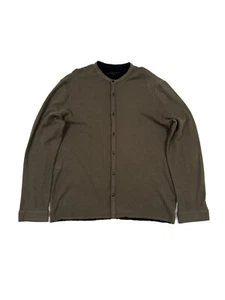 Camicia uomo John Varvatos XL Joaquin orlo grezzo maglia bottoni davanti verde muschio - Foto 1 di 5