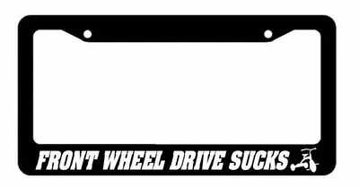 JDM FWD Sucks Scooter Race Drift Low Turbo Black License Plate Frame 3F33 Foto 1 de 2