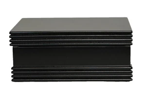 Elegant Ebony Wood Hinged Keepsake Box | Org. Packaging-Grey Felt Interior-NEW - Picture 1 of 5