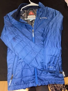 Columbia Kids Youth Jacket Medium 10 12 Blue Omni Heat Zip Outdoor - Picture 1 of 3