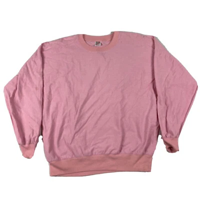 Vintage Jerzees Pink Crewneck Long Sleeve T-shirt Men’s Size L Made In USA - Image 1 of 4