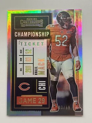 2020 Panini Contenders Championship Ticket #81 Khalil Mack /99 Chicago Bears - Image 1 of 2