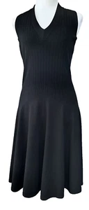 Hermes Paris 2-teiliges schwarzes ärmelloses Kleid Wolle mit (gratis Kleid Mantel) Gr. 38 - Bild 1 von 19