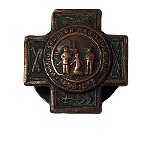 Prendedor Veteranos Guerra Unida Hispanoamericana (1898-1902) Botón Bronce Una Pieza - Imagen 1 de 12
