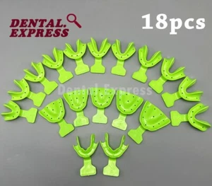Edentulous Jaw Tray Abformschalen Dental Vollprothese Rahmen Cut Back grün - Bild 1 von 4