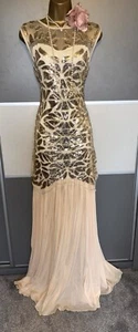 Vintage 1920s Style Evening Prom Cruise Flapper Gatsby Maxi Dress Sz 8/10 - Picture 1 of 4