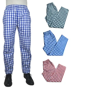 100% Cotton LARGE CHECK TROUSER unisex work cooking sleeping catering trousers - Picture 1 of 5
