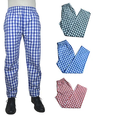 PH 100 % Baumwolle GROSSE KAROSE HOSE Unisex Arbeit Kochen Schlafen Catering Hose