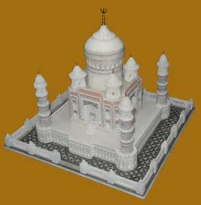 10" Italian Marble Taj Mahal Handcarved Replica Beautiful Craft Home Decor - Picture 1 of 5