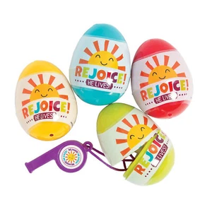 Rejoice Whistle-Filled Plastic Easter Eggs, 12 Pc., Party Supplies, 12 Pieces - Picture 1 of 1