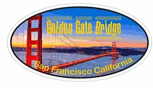 Golden Gate Bridge Oval Bumper Sticker or Helmet Sticker D3652 California - Picture 1 of 1