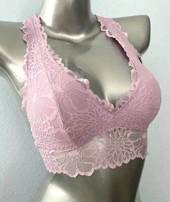 PINK Victoria's Secret Nwt Lavender Purple Lace Unlined Wireless Bralette Bra XS - Image 1 of 3